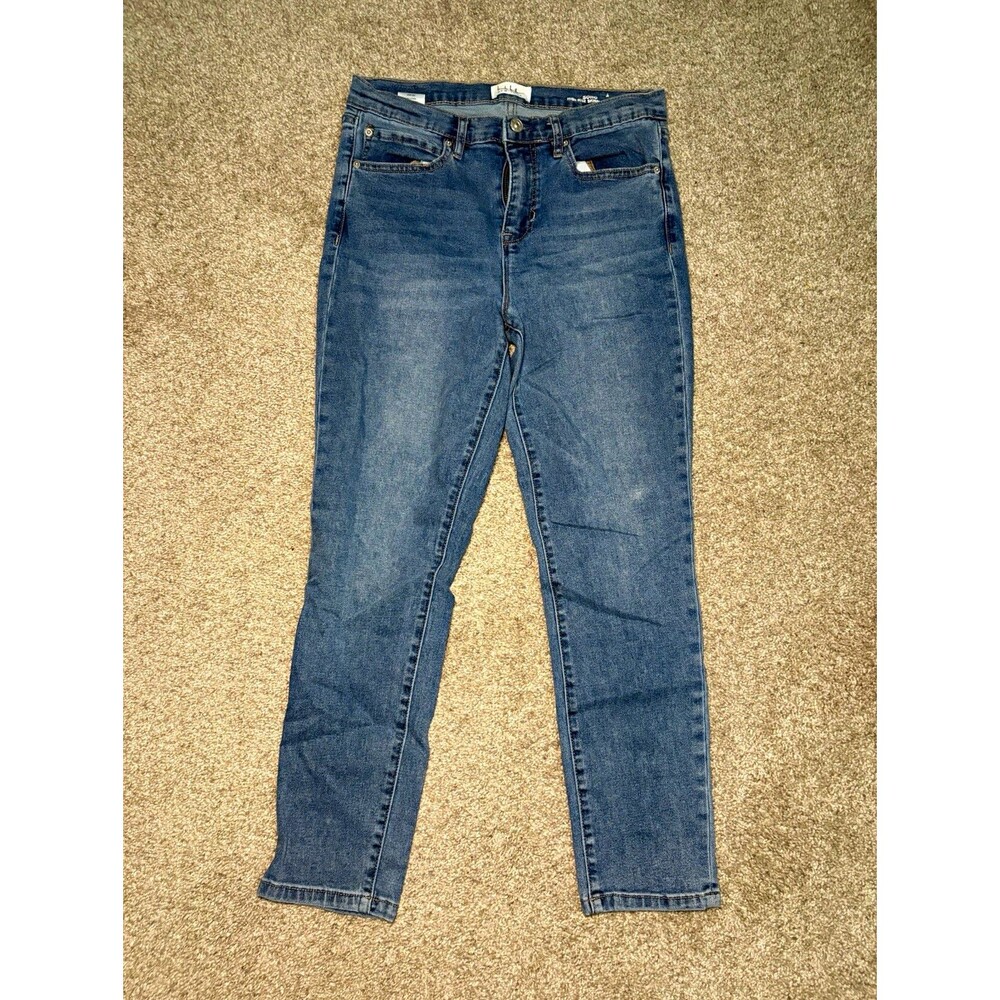 Nicole Miller New York Women's Blue High Rise Skinny Crop 5-Pocket Jeans Size 8